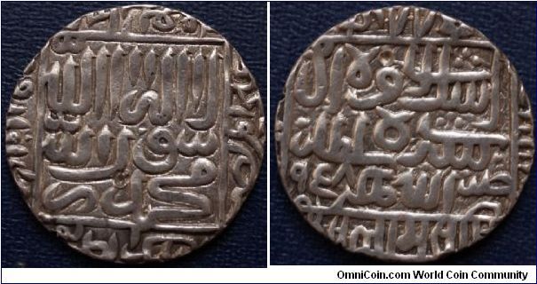 Sher Shah Suri (Reign 1540-1545) Silver Rupee, 11.5 g, 33mm, 948 AH = 1541 AD Bilingual Arabic & Sanskrit inscriptions