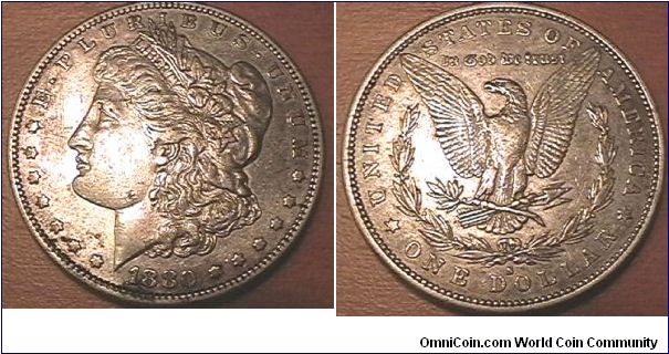 1880-S Morgan Silver Dollar, .900 silver, .7736 oz ASW, EF-40