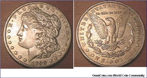 1899-O New Orleans mint, Morgan Silver Dollar, .900 silver, .7736 oz ASW, EF-40
