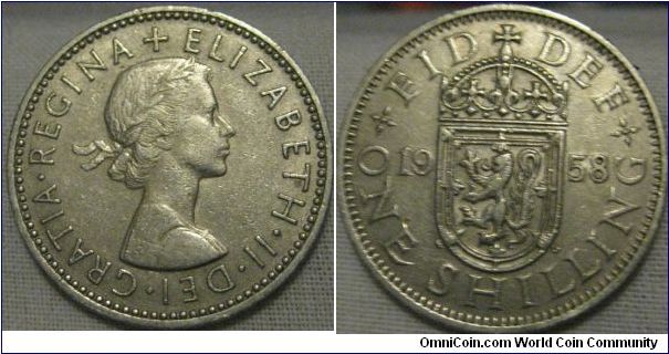 EF 1958 scottish  shilling, higher grade then average with lustre