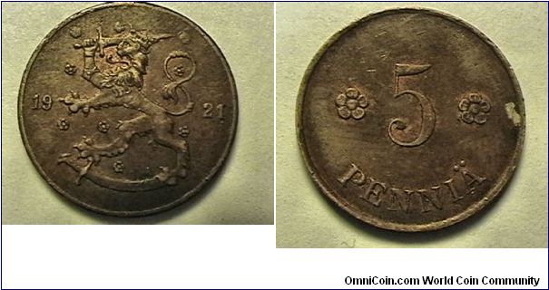 5 Pennia, Copper