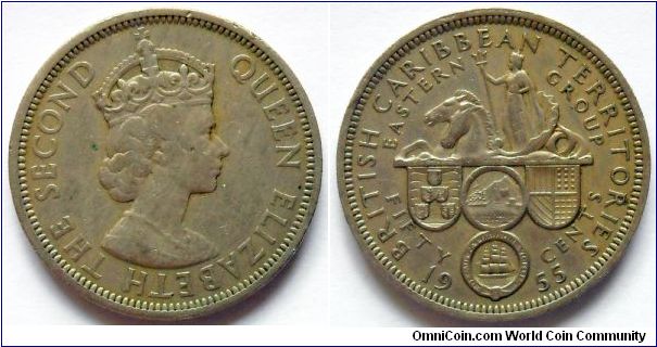 50 cents.
1955,
British East Caribbean
Territories