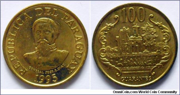 100 guaranies.
1995,
General Jose E. Diaz
(1833-1867)