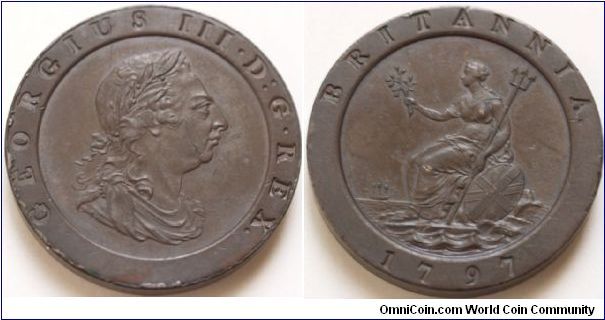 GEORGE III
Two Pence. Second Issue - Soho Mint. Birmingham 'Cartwheel' coinage (GVF)