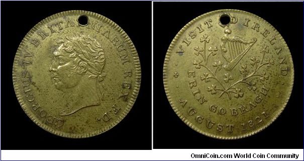 Visit to Ireland of George IV - Brass medal mm. 25