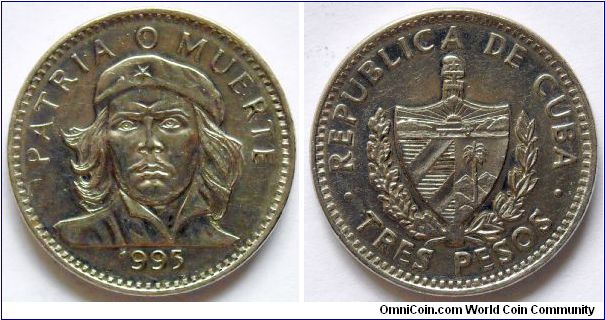 3 pesos.
1995, Ernesto Che Guevara