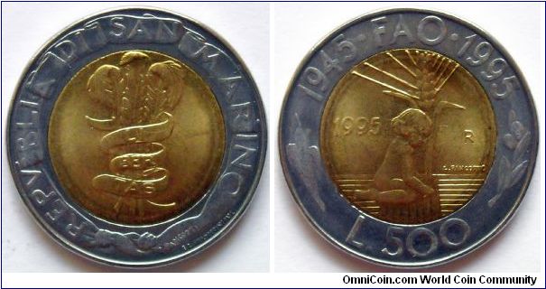 500 lire.
1995, F.A.O.