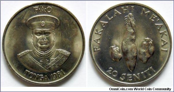 20 seniti.
1981, F.A.O.
