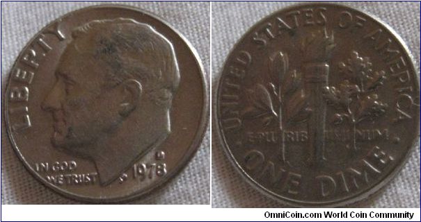1978 D dime, some nice spreads on mintmark and OD in God and TRUST