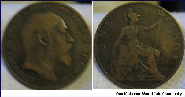another 1902 penny, slightly better then average but still shows its age