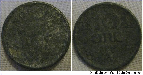 10 ore from norway zinc WW2 nazi issues and a prime example why zinc is a horrible metal, date is ilegible