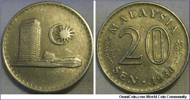 EF 20 sen from malasia, lustrous coin very nice for its age