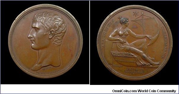 A la Fortune Conservatrice - (Napoleon's preparations of the expedition against England) - AE medal mm. 34