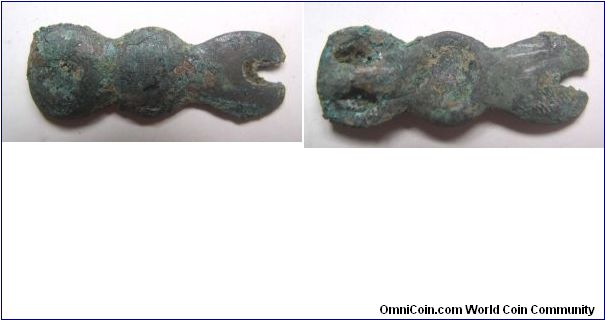 Northern of China nomadic people bronze money variety C,Zhou dynasty,it has 32mm diameter,weight is 3g.