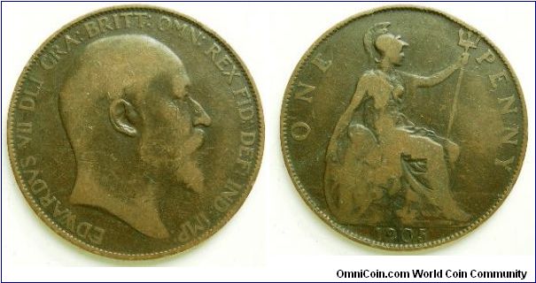 1 Penny, 
Edward VII, 
Spink ref; 3990