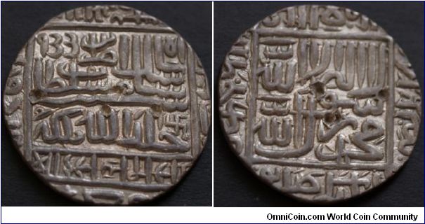SULTANS OF DEHLI, Islam Shah (952-960h), Rupee, Shergarh Bakkar 955h, 11.49g some test-marks, otherwise extremely fine