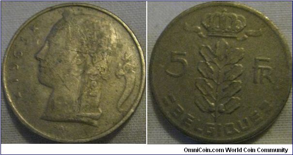 1963 5 franc, VF coin