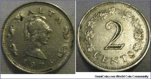 2 cent 1976 nice coin, end of the design but was legal tender all the way through the lira years