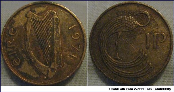 VF 1971 penny, looks polished or discoloured