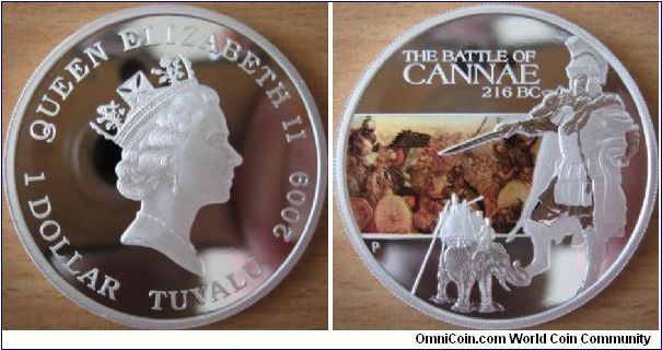 1 Dollar - Famous battles in History - 2nd coin battle of Cannae (216 BC) - 31.13 g Ag .999 Proof - mintage 5,000
