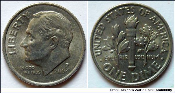 1 dime.
2003,(P) Philadelphia