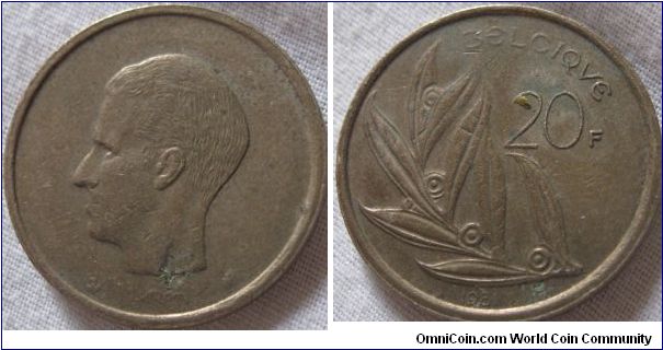 20 francs, 1981, struck with a worn dye as details seem lost in places
