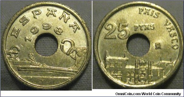 AUNC pais vasco 25 pesetas, lovely lustre, sadly a mark on the reverse