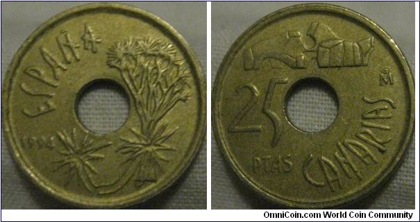 1994 canary isles 25 pesetas