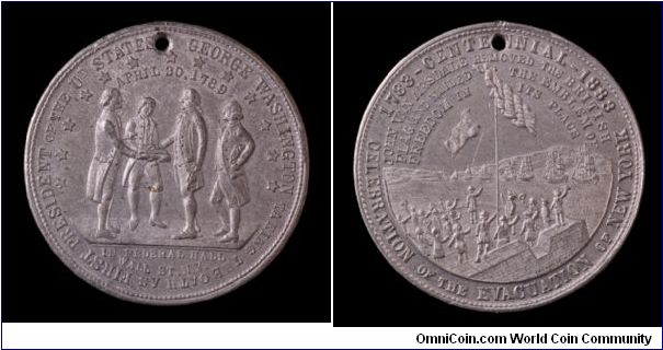Centennial of the Evacuation of New York. White Metal