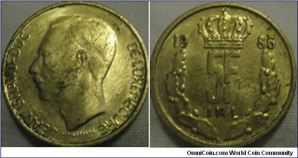 5 franc EF good solid lustre, bit of dirt and scuffing on obverse