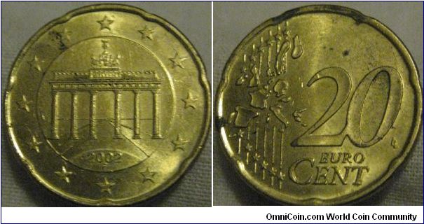 EF full lustre 20 euro cent F mintmark, gorgous coin