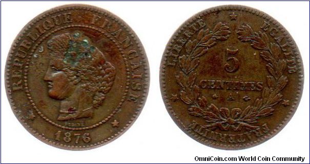 1876 5 centimes