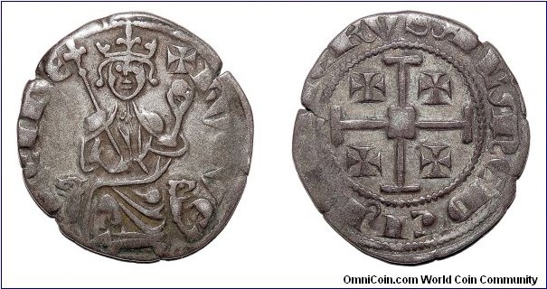 CYPRUS (KINGDOM)~AR Gros 1326-1359 AD.  Under King: Hugh IV.