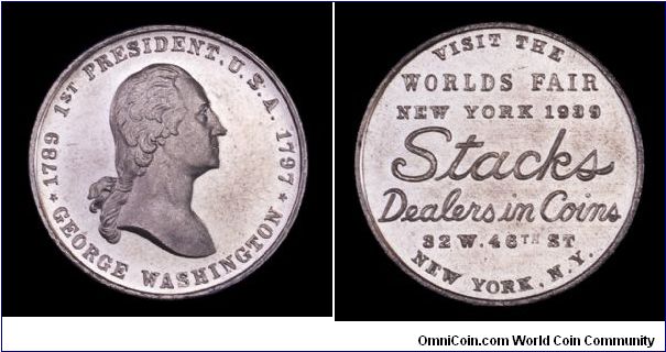 Stack's 1939 Store Card struck in aluminum.