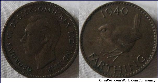 good solid EF 1940 farthing