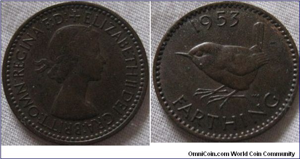 EF 1953 farthing type 2B bit dark but the detail is there