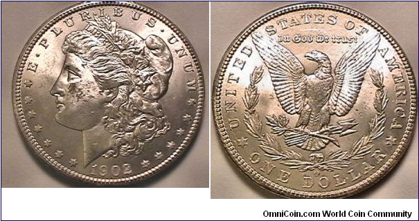 1902-O (New Orleans Mint) Morgan Silver Dollar, .900 silver, .7736 oz ASW, MS-62