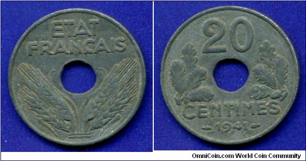 20 centimes.
The Government of Vichy.


Zn.