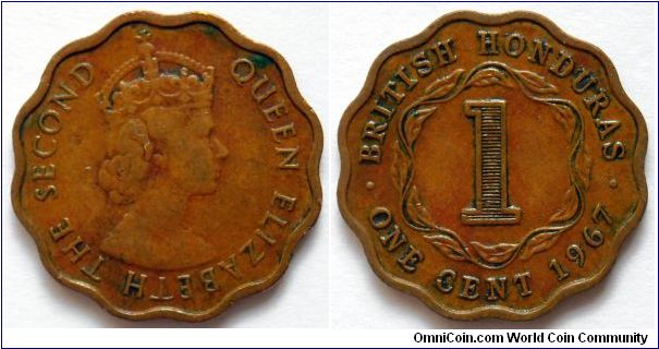 1 cent.
1967, British Honduras