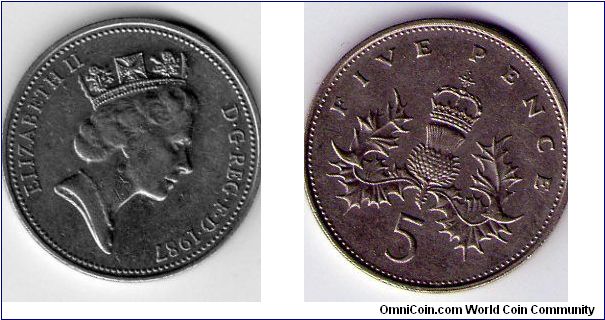 Five Pence
Elizabeth II