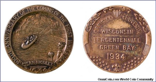 Wisconsin Tercentenary of first white arrival.