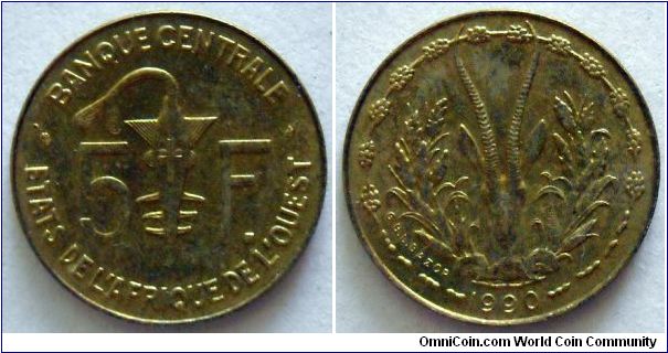 5 francs.
1990
