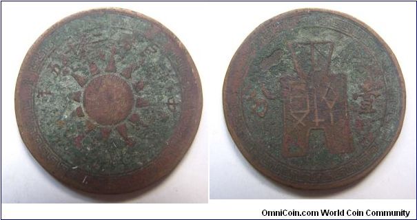 1936 years 1 fen copper coin,Rep of China,It has 26mm diameter,weight 6.1g.