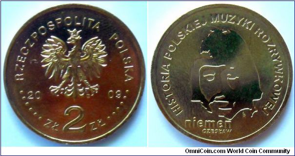 2 zlote.
2009, History of Polish Light Music:
Czeslaw Niemen (1939-2004)