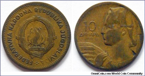 10 dinara.
1955