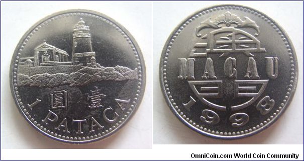 UNC grade 1998 years 1 Dollar .Macau.It has 26mm diameter,weight 9g