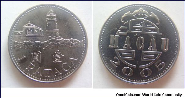 UNC grade 2005 years 1 Dollar .Macau.It has 26mm diameter,weight 9g