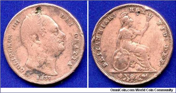 Farthing.
William IV (1830-1837).


Cu.