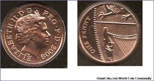 1 penny
obv. Queen Elizabeth II by Ian Rank-Broadley
rev. part of the Royal Arms by Matthew Dent
