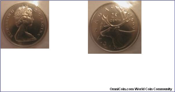 1969 proof-like 25 cents - Canada